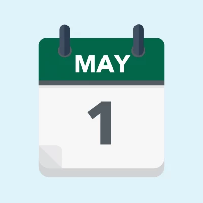 Calendar icon showing 1st May