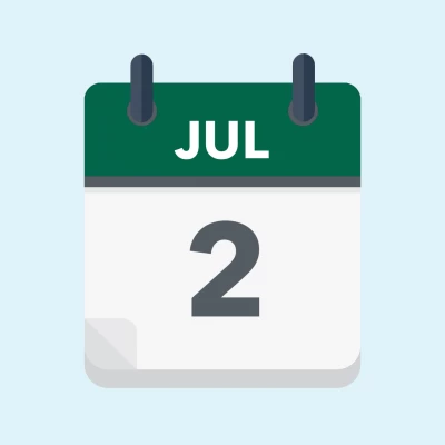 Calendar icon showing 2nd July