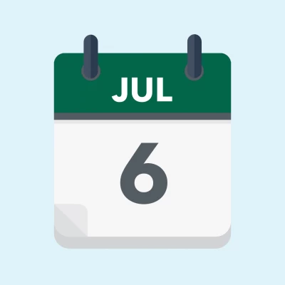 Calendar icon showing 6th July