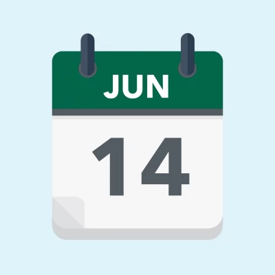 Calendar icon showing 14th June