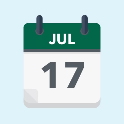 Calendar icon showing 17th July