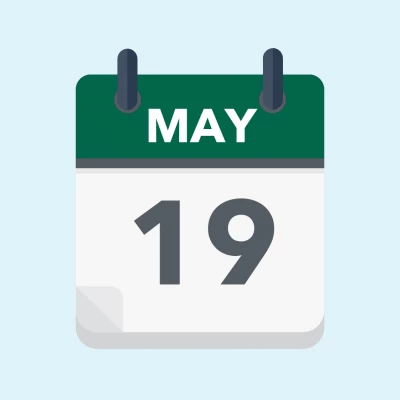 Calendar icon showing 19th May