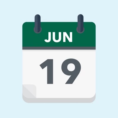 Calendar icon showing 19th June