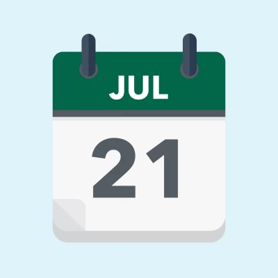 Calendar icon showing 21st July