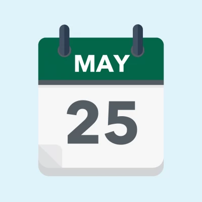 Calendar icon showing 25th May
