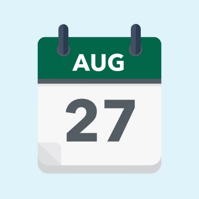 Calendar icon showing 27th August